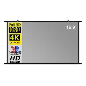 60 đến 120inch 16:9 treo tường alr Màn hình máy chiếu màu xám vật nuôi đạt được ống kim loại Máy chiếu di động màn hình treo tường trần