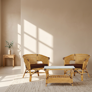 Ensemble de terrasse KAZAMA moderne et élégant fait à la main chaise en rotin moderne table basse classique indonésienne pour meubles de salon - Product Image 1