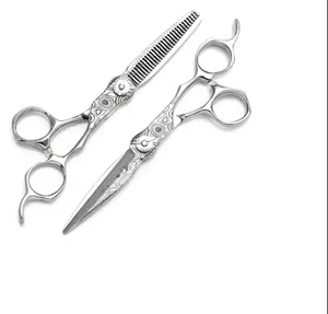 Популярные Доступные выпуклые или конические кромки Регулируемая офсетная ручка ножницы для стрижки волос Профессиональные Парикмахерские ножницы