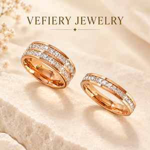 Wholesale Multi Row Crystal Stackable Stainless <b>Steel</b> Band <b>Ring</b> for Women - Product Image 1