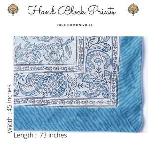 ผ้าซิ่นพิมพ์ลายบล็อกสีน้ำเงินแบบดั้งเดิมสำหรับผู้หญิง ผ้าคลุมบิกินี่น้ำหนักเบา เหมาะสำหรับใส่ไปชายหาดและรีสอร์ทในฤดูร้อน - Product Image 6