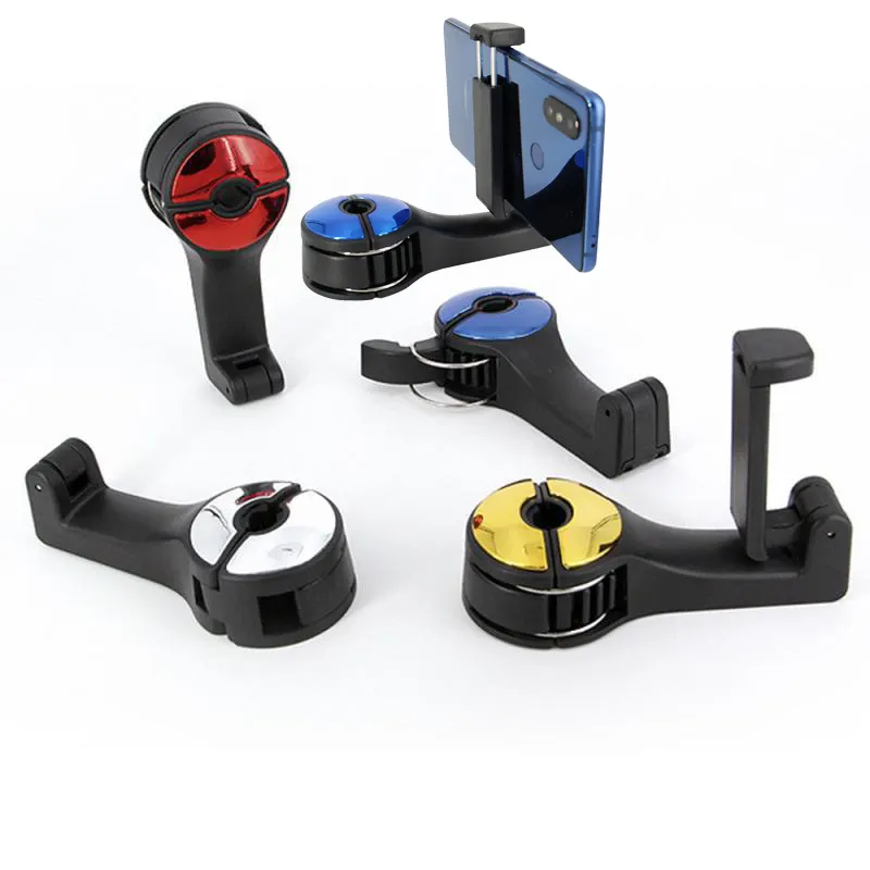 High Quality Universal Vehicle Car Back Seat Headrest Hanger Hooks with Phone Holder Car Vehicle Interior Accessories
