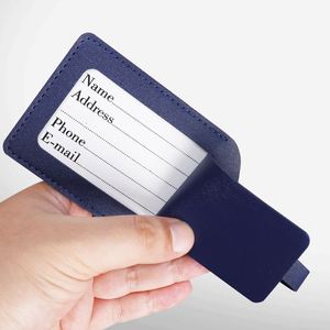 Étiquettes de bagages en cuir PU avec motif lettres, écologiques et personnalisées, protection de la vie privée pour valises de voyage - Product Image 2
