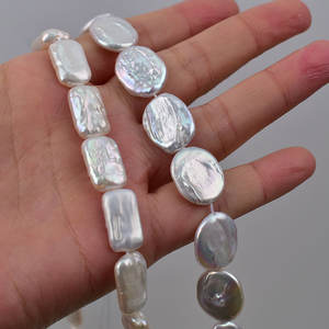 Bloques y Botones de Forma Ovalada y Rectangular de Agua Dulce Natural - Accesorios Semi-Acabados para DIY de Forma Barroca para Collares - Product Image 2