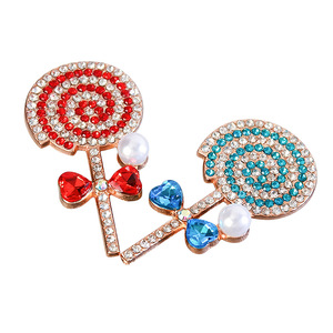 Breloques en alliage de strass en forme de sucette mignonnes <span class=keywords><strong>à</strong></span> dos plat pour la décoration de coques de téléphone, de grilles d'aération de voiture, de chaussures et de pinces <span class=keywords><strong>à</strong></span> cheveux, vente en gros - Product Image 5