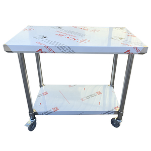 <span class=keywords><strong>Table</strong></span> en acier inoxydable Cuisine commerciale Restaurant industriel <span class=keywords><strong>Table</strong></span> de cuisine <span class=keywords><strong>sur</strong></span> roulettes - Product Image 1