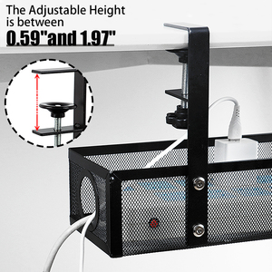 Dưới bàn quản lý cáp khay màu đen không có khay Cáp khoan với kẹp bàn quản lý cáp hộp - Product Image 3