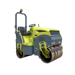 Venda quente Construção Máquinas Diesel Duplo Tambor Vibração Road Roller 1.5 Ton Mini Compactador