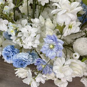 Arreglo Floral Artificial Azul y Blanco al por Mayor para Fondo de Boda, Camino de Flores, Hilera de Flores para Decoración de Bodas - Product Image 6