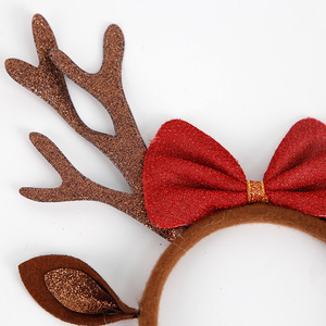 Nouvelles décorations de Noël : Bandeau à nœuds et bois de cerf pour adultes et enfants, avec bande de lettres colorée, accessoires photo pour déguisement - Product Image 3