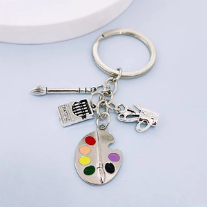 Thời Trang Vẽ Công Cụ Keychain Cho Họa Sĩ Sơn Bàn Chải Bút Chì Màu Bảng Màu Móc Khóa Ba Lô Mặt Dây Chuyền Handmade Túi Phụ Kiện - Product Image 4