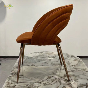 Sillas de Comedor de Diseño Italiano en Terciopelo, Muebles de Restaurante, Silla de Café con Patas Doradas - Product Image 6