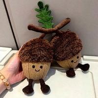 Jelycot Halloween Amuseables Acorns Peluche douce en forme de châtaigne, mignonne poupée en peluche, cadeau d'automne