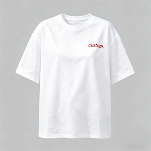 T-<span class=keywords><strong>shirt</strong></span> surdimensionné personnalisé pour <span class=keywords><strong>femme</strong></span> 100 % coton, vierge, avec impression de logo personnalisé, délavé, style streetwear décontracté, haut à manches courtes pour <span class=keywords><strong>femme</strong></span> - Product Image 2