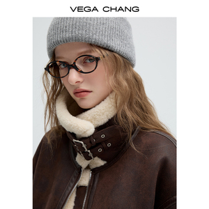 Женское короткое пальто из меха VEGA CHANG, 2025 утепленное флисовое пальто на осень/зиму - Product Image 3