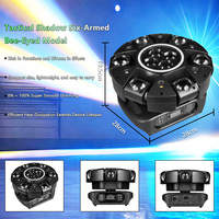 Projecteur de scène professionnel DMX512 à 6 bras rotatifs, 150W, effet œil d'abeille, faisceaux matriciels centraux, anneau halo RGB, pour DJ et événements
