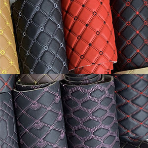 جلد سيارات مطرز من إسفنج PVC وقماش مبطن بخياطة ماسية لمقاعد السيارات، ريكسين، مادة إيفا بساط وتطريز - Product Image 2
