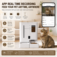 Distributeur de nourriture intelligent pour animaux de compagnie avec caméra et option de charge, WiFi, télécommande, écologique, moderne, capacité de 5 L, pour chats d'intérieur