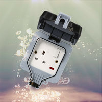 Prise électrique simple et double et interrupteur boîtier étanche et résistant aux intempéries boîtier extérieur matériau PC installation facile