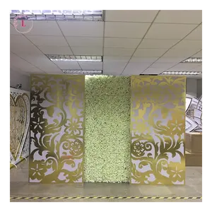 Novo PVC Estágio Dourado Acrílico Wedding Event Partes shimmer parede festa tela foto cabine recepção backdrop stand