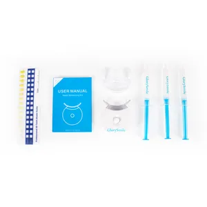 Logotipo personalizado Casa 3*3ml Gel Seringa Casa 5 LED Lâmpada Dentes Whitening Kit Etiqueta Branca