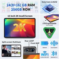 Tablette d'art numérique portable de 12 pouces avec tablette graphique autonome avec 8 Go de ram 128 Go de ROM Android 14 Tablette de dessin PC