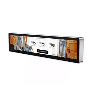2024 15.1 inç raf kenarı Led ekran süpermarketler reklam ekranı gerilmiş Bar
