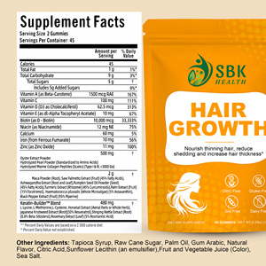 Increase Hair Thickness Hair Growth Gummies Vitamin A Follicle Nourishing Hair Care Dietary <b>Supplement</b> Gummies - Product Image 2
