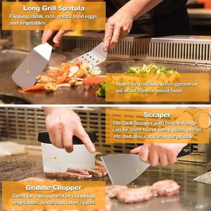 Juego de 29 Piezas de Utensilios para Barbacoa de Superficie Plana, Prensa para Hamburguesas, Accesorios para Plancha, Espátula, Juego de Herramientas para Parrilla, <span class=keywords><strong>Precio</strong></span> Razonable de Fabricante - Product Image 4