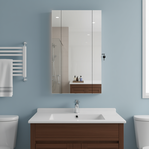 Armoire miroir murale rectangulaire avec film PVC, rangement pour bijoux, design moderne, accessoire de salle de bain - Product Image 2