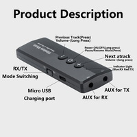 HG Vente Chaude ZF-360 Émetteur-Récepteur Audio Bluetooth 5.0 4-en-1 Adaptateur Sans Fil Faible Latence avec Prise AUX 3.5MM RCA et Micro