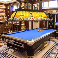 Lustre en verre de style européen de 55 pouces pour table de billard/snooker, décoration de salon, artisanal, LED réglable