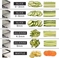 Mandoline à légumes en acier inoxydable en gros, 1 pièce, hachoir manuel réglable avec lames écologiques