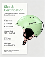 Casque de ski modèle nouveau, coque extérieure en ABS, certifié CE, casque de neige pour les sports d'hiver