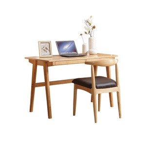 Nordic Solid Wood Computer Desk 1200x600x750mm Double <b>Drawer</b> Study Desk For Home Office - Product Image 3