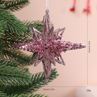 Ornements de Noël de luxe en or rose avec paillettes, décorations suspendues pour l'arbre, rennes, flocons de neige, étoiles, papillons, ballerines