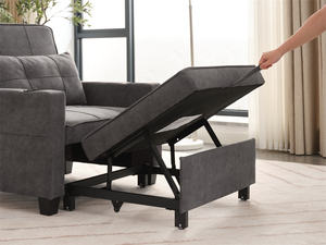Fabrikant Uittrekbare 1-zits slaapbank opklapbaar linnen stof schuifbare relaxfauteuil enkele bank futon stoel voor appartement - Product Image 3