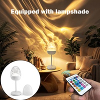 Lampe de table d'ambiance texturée moderne à pied haut, projecteur RGB, veilleuse, luminosité réglable, télécommande tactile, rechargeable