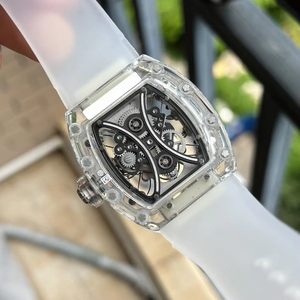 53-01 Transparent Sapphire Crystal ETA <b>Automatic</b> Mechanical <b>Watch</b> High Quality Tonneau Hollow <b>Skeleton</b> Men's <b>Watch</b> 3BAR - Product Image 4