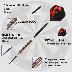 Ensemble de fléchettes Darten sur mesure, élégant et compact, haute performance, fabriqué en Chine, pointe en acier tungstène pour les soirées de jeu - Product Image 4