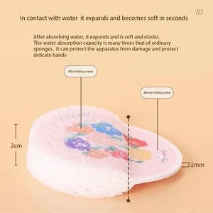 Cartoon-Blumen-Reinigungsschwamm Erste Reinigung Antihaft-Öl Komprimierbarer Saugfähiger Holzfaser-Baumwolllappen - Product Image 6