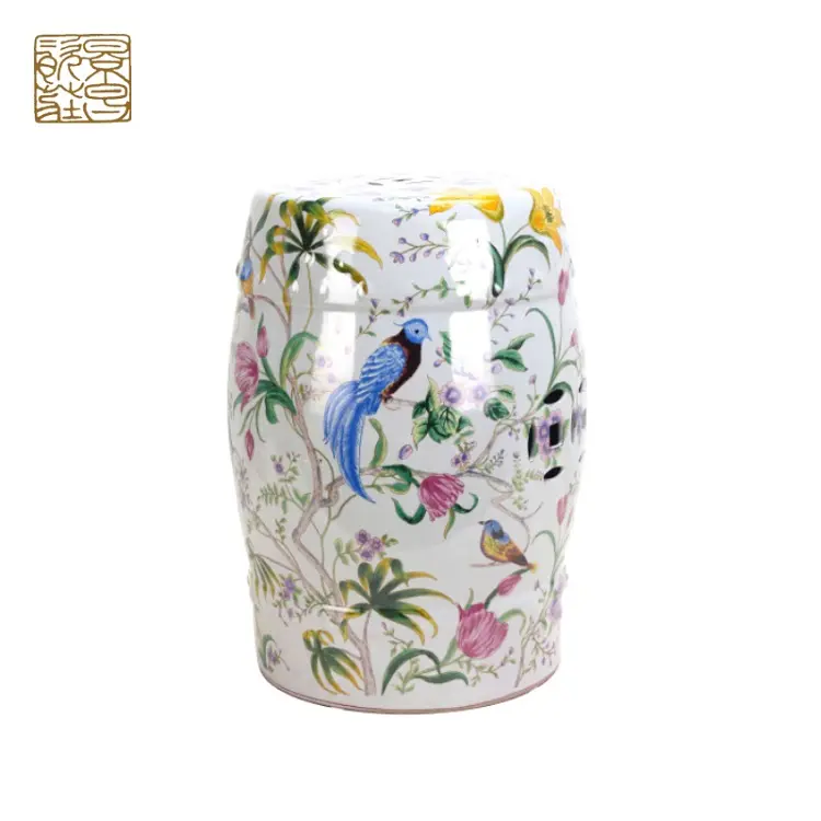 Exquisite Chinesische vintage porzellan dekorative garten stühle blume und vogel muster antiken keramik hocker