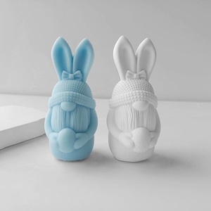 Moule en silicone 3D pour bougie en forme d'œuf <span class=keywords><strong>de</strong></span> Pâques <span class=keywords><strong>et</strong></span> <span class=keywords><strong>de</strong></span> lapin, blanc, pour <span class=keywords><strong>bricolage</strong></span>, gnome, nain, bougie parfumée, ornement en plâtre - Product Image 5