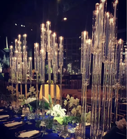 Support de bougie en acrylique transparent, décoration de table de mariage, centre de table, candélabre de table, support de bougie de mariage