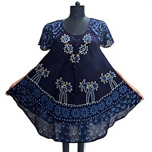 Robe mi-longue imprimée en tissu batik bohème - Product Image 1