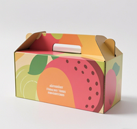 Boîtes d'emballage pour fruits en carton de grande capacité, personnalisées avec logo, vente en gros d'usine, boîtes portables avec poignée, boîtes cadeaux en papier kraft