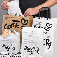 Sacs personnalisés écologiques en papier kraft blanc pour boulangerie-pâtisserie