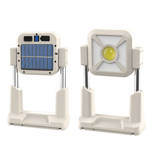 Solar Powered Portable Work <b>Light</b> LED Outdoor Camping Fishing <b>Lamp</b> With <b>Red</b> Warning <b>Light</b> Freestanding Design - Product Image 1