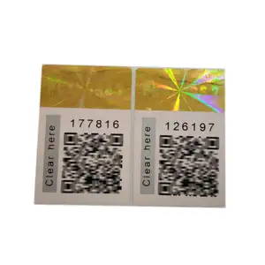 Stiker Holografik 3D Keamanan Kustom/Pencetakan Label dengan Kode QR/Kode Batang/Nomor Seri Berjalan