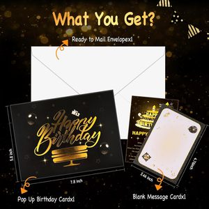 Luxury 3D Pop up <strong>Birthday</strong> <strong>Cards</strong> Cake Blow Out Candle Blowable Musical LED Light <strong>Birthday</strong> Gifts for Man Woman Kids <strong>Grandma</strong> - Product Image 5